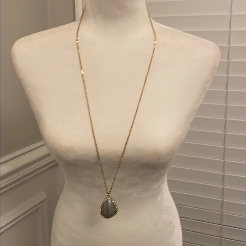 Banana Republic Gold Necklace w/ Gray Stone
